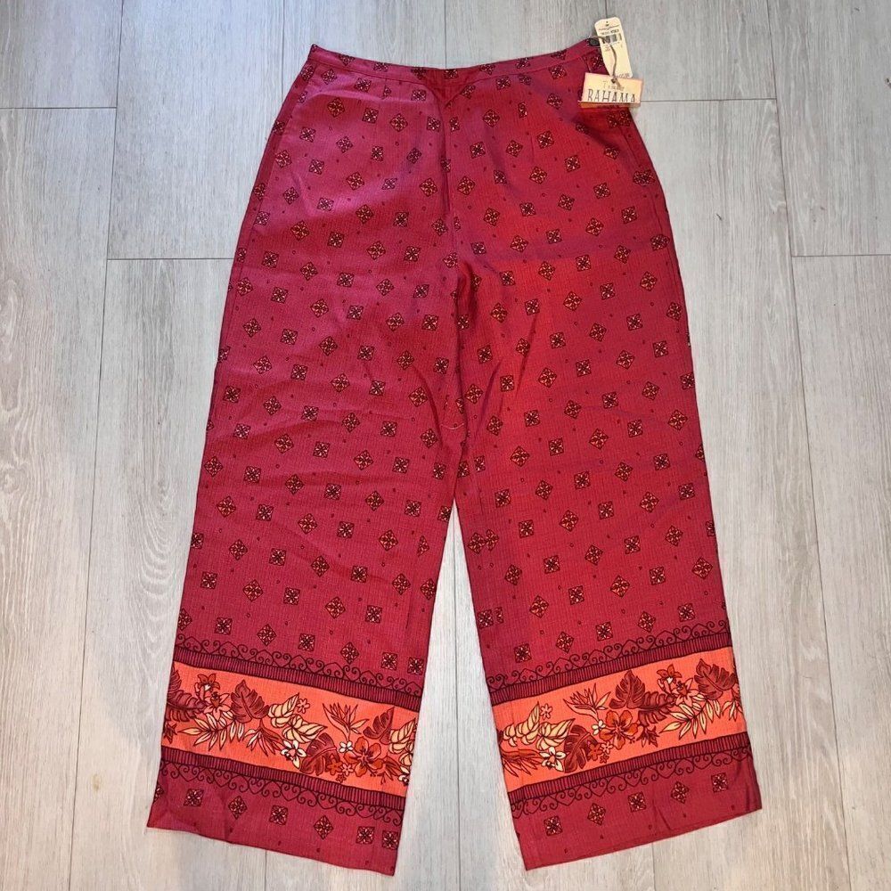 Tommy Bahama 100%‎ Silk Pants Tropical TW1088 Watermelon Women's 8
